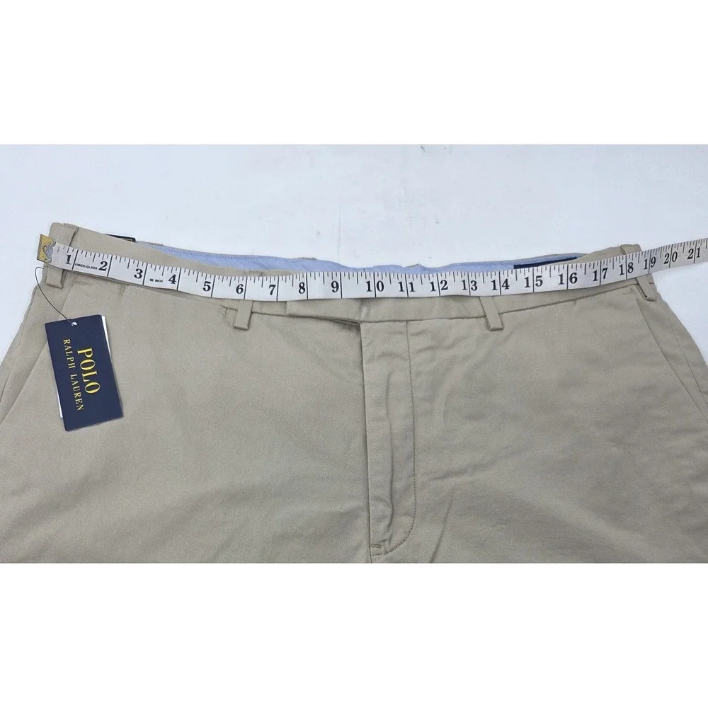 NEW Polo Ralph Lauren Greenwich Stretch Straight Chino Pant Mens 38x30 Beige NWT